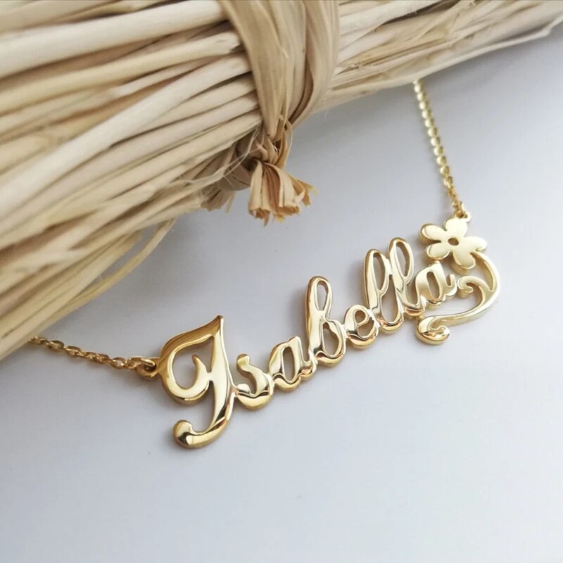 Personalized Flower Name Necklaces For Women Girl Favorite Jewelry