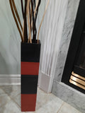 Hand Painted glass vase in Red and Black colors