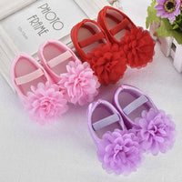 Toddler Kid Baby Girl Chiffon Flower Solid Elastic Band Newborn Walking Shoes Anti-slip Design Comfortable 20190319