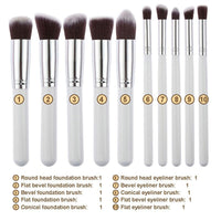 10 PCS Makeup Brushes Eyeshadow Rouge Lipstick Liquid Foundation Brushes Cosmetic Tools Soft Natural-synthetic Hair Brush Kits