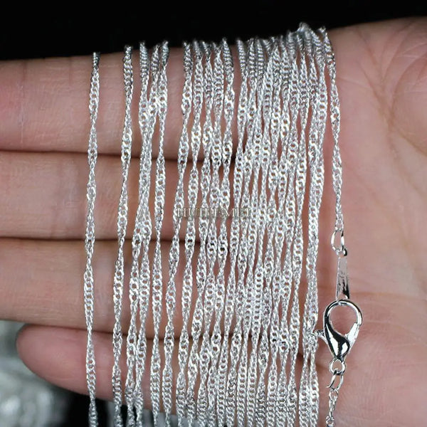 2mm Silver Plated Water Wave Chain Necklaces 20" Fashion Jewelry Necklace Chains