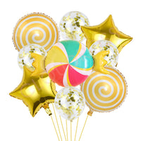 1Set Ice Cream Donuts Aluminum Foil Balloons Candy Confetti Balloon Happy Birthday Baby Shower Decor Boy Girl DIY Party Supplies