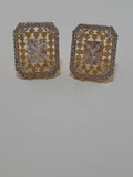 Crystal White stone Gold Plated Elegant Earrings - NATASHAHS