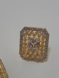 Crystal White stone Gold Plated Elegant Earrings - NATASHAHS