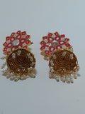 White & pink meena earrings - NATASHAHS