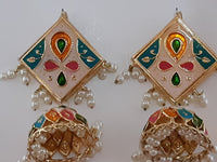 Light multi colors meena earrings - NATASHAHS