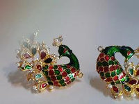 White & Black Peacock Earrings - NATASHAHS