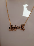Personalized Name Necklace with a fairy For Women Men Gold Silver Chain Lovers