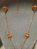 Egyprian gold plated small drum beads necklace with studded colorful stones