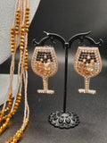 Natashahs Shiny Classic Rhinestone Crystal Earring Brincos Simple Geometric Red Wine Cup Drop Earrings For Women Girls Jewelry Gifts - NATASHAHS