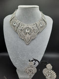 Silver zircon stones bridal jewelry set for wedding party