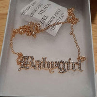BabyGirl Rhinestone Decor Letter Design Necklace