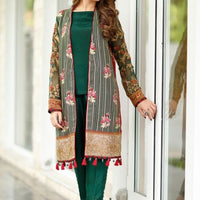 ORIGINAL Pakistani designer dress by Baroque Embroidered Chiffon Collection STITCHED