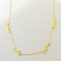 4 Inscriptions Multiple Name Necklace in 18k gold plating - NATASHAHS