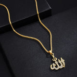 Crystal Pendant Necklace Gifts Sweater Chain Necklaces Best Gifts Allah Gold Plating Necklace Chain Simulated Anchor Islamic