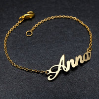 Personalized Custom Name Bracelets For Women Girls Stainless Steel Engraved Handwriting - NATASHAHS