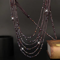 Crystal Beads Long Layers Sweater Chain for Women Graceful Strand Necklaces 2021 Summer New Lady Neck Jewelry Accessories