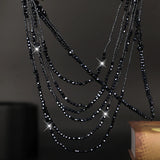 Crystal Beads Long Layers Sweater Chain for Women Graceful Strand Necklaces 2021 Summer New Lady Neck Jewelry Accessories