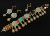 Bridal Jewelry in Golden base with Champagne precious stones - NATASHAHS