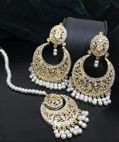 Gold plated earrings and teeka - NATASHAHS
