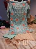 Light Blue Stitched Chiffon Designer Replica Party Dress