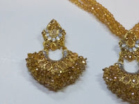 Trapezoid champagne Crystal Earrings & Pendant Set - NATASHAHS