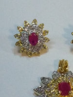 Pink Flower Shaped Pendent & Earrings Set - NATASHAHS