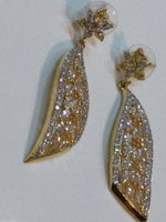 Wing-shaped earrings with champagne semi-precious stones - NATASHAHS