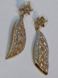 Wing-shaped earrings with champagne semi-precious stones - NATASHAHS