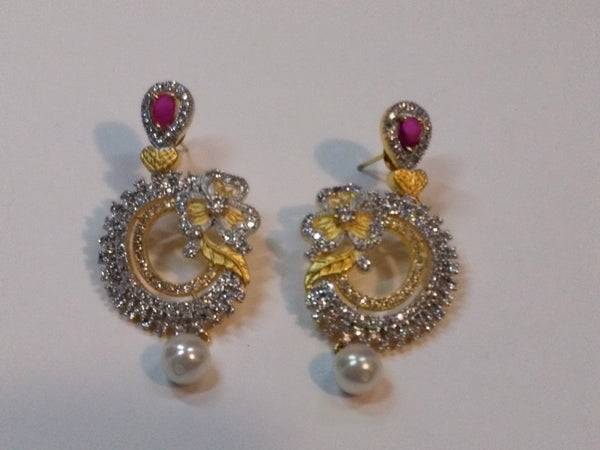 Baubles & Bells Earrings with white stones & zircons - NATASHAHS