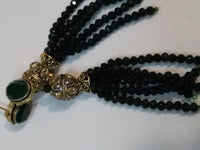 Jelly Fish Style Black colored layered handing bead strands - NATASHAHS