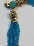 Jelly Fish Style Sky Blue colored layered handing bead strands - NATASHAHS