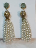 Jelly Fish Style Green colored layered handing bead strands - NATASHAHS