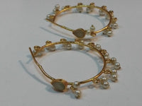 Hoop earrings with Sky Blue semi-precious stones - NATASHAHS