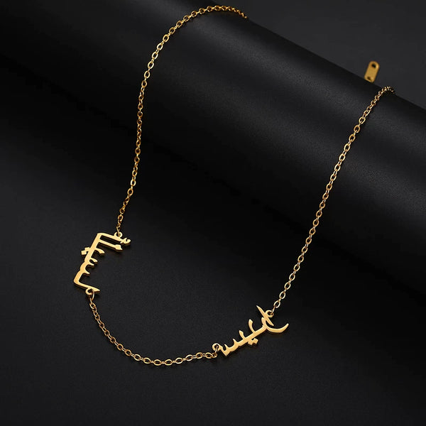 2 Inscriptions Multiple Name Necklace in 18k gold plating - NATASHAHS