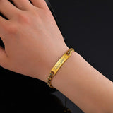 Custom Name Bracelets Stainless Steel Engrave Date Bracelet Personalized Bangles Women Men ID Memory Jewelry Gift