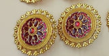 Golden circular shaped with colorful meena - NATASHAHS
