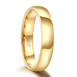 Gold Color Tungsten Ring Couple for Men Women Classic Wedding/Engagement Band 4/6mm Special Write Engraving Name/Logo/Date