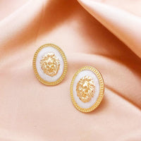 Statement Gold-plated Enamel Lion Head Stud Earrings for Women Fashion Jewelry Cute Metal Colorful Dripping Oil Earrings - AliExpress