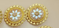 Golden circular shaped with colorful meena - NATASHAHS