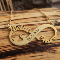 Wedding Romantic Eternal Infinity Names Necklace For Women Men Custom Nameplate Wedding Date Necklace Best Gifts