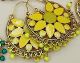 Metallic flower design Earrings - NATASHAHS