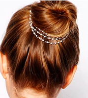 Hair Cuff Pin Clip 2 Combs Tassels Simulated Pearl Chains Head Band Fashion Party Wedding Accessories Hair Jewelry