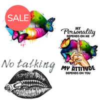 Multicolor Lips Patches For Clothes Heat Transfer Thermal Stickers DIY Washable T-Shirts Iron On Transfer Girls Lips Patch - NATASHAHS