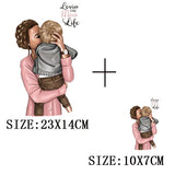 Russian Mom&Father Patches For Clothing DIY T-shirt Patches Iron On Heat Transfers Daughter&Son Thermal Sticker On Clothes - NATASHAHS