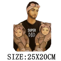 Russian Mom&Father Patches For Clothing DIY T-shirt Patches Iron On Heat Transfers Daughter&Son Thermal Sticker On Clothes - NATASHAHS
