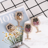 Natashahs Shiny Classic Rhinestone Crystal Earring Brincos Simple Geometric Red Wine Cup Drop Earrings For Women Girls Jewelry Gifts - NATASHAHS