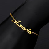 Personalized Custom Name Anklets For Women Gold Silver Color Stainless Steel Foot Chain - NATASHAHS