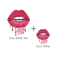 Print Lips Patches For Clothes Heat Transfer Thermal Stickers DIY Washable T-Shirts Iron On Transfer  Girls Lips Patches - NATASHAHS