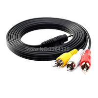 1.5M 5FT Adapter Cable Audio Video AV 3.5mm Jack to 3 RCA for TV/SONY/Canon/JVC Camcorder